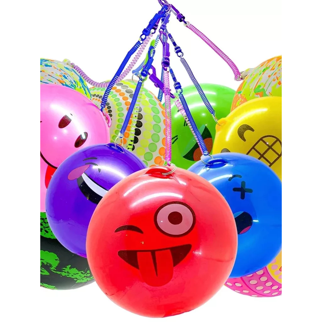 KIT Com 6 /12/ 24 Peças Bola Com Cordão Mola Coloridas Sortidas PROMOÇÃO ENVIO COR E MODELO ALEATORIO em Oferta na Shopee