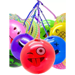 KIT Com 6 /12/ 24 Peças Bola Com Cordão Mola Coloridas Sortidas PROMOÇÃO ENVIO COR E MODELO ALEATORIO