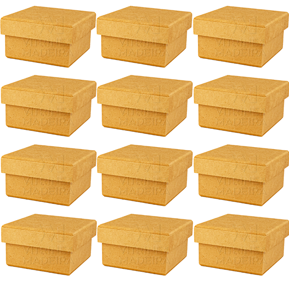 Kit 250 Caixa Lisa Tampa Sapato 9x9x7 Quadrada Mdf Cru Convite Casamento Padrinho Madrinh…