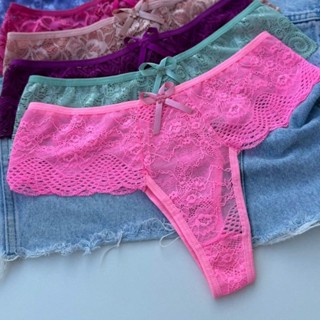 Kit Calcinha Renda Semi Fio Dental Lingerie Sensual Tanga Feminina Sexy Confortável Moda Intima em Oferta na Shopee