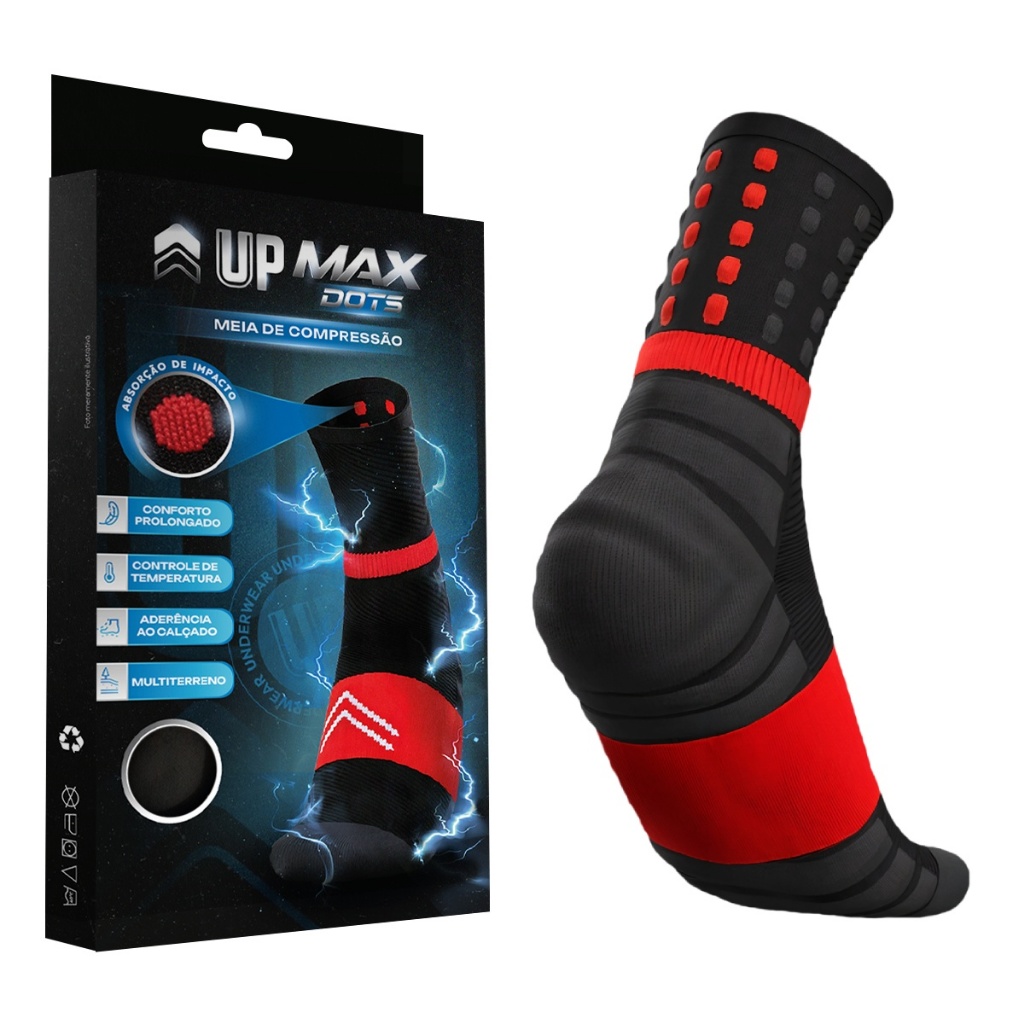 Meia Compressão Esportiva Corrida Cano Alto Absorb Socks Absorvedora de Impacto Ciclismo Bike Up em Oferta na Shopee