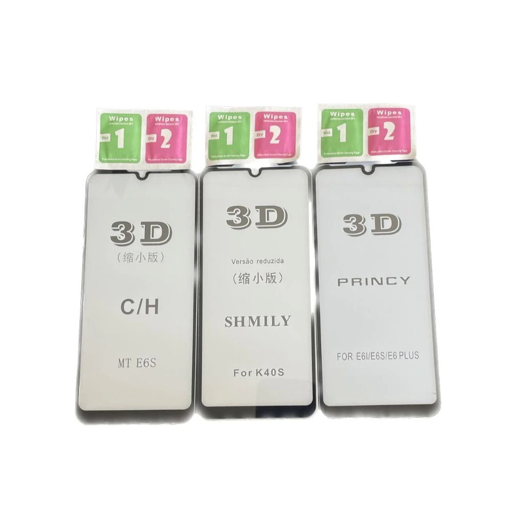 3 Películas 3D ( Moto E6s\E6 Plus\E6i ) De Vidro +lenço  De Limpeza