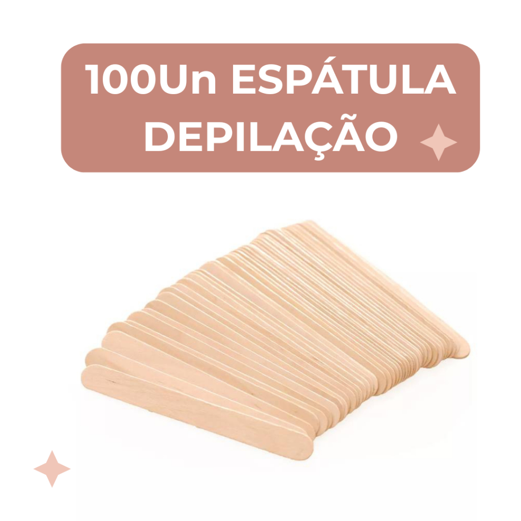 Espátula de Madeira Depilação / Abaixador de Língua – Estética, Clínicas, Salão de Beleza, Manicure e Pedicure
