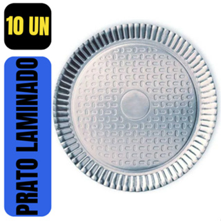 10 Prato Laminado 32cm N6 Redondo Festa Doces Salgados Aniversário em Oferta na Shopee