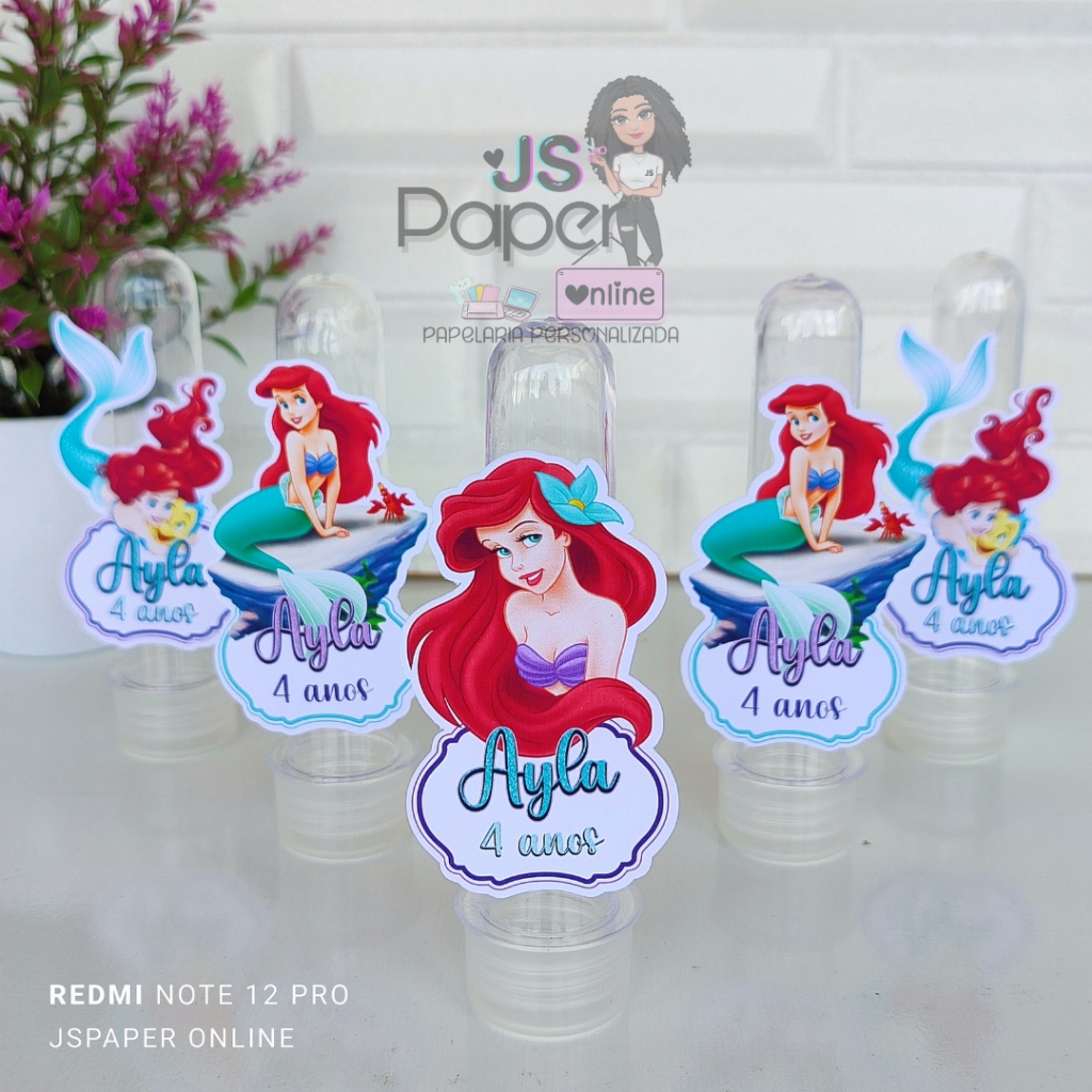 KIT 10 A 50 APLIQUE SEREIA ARIEL, LEMBRANCINHA ARIEL/ TUBETE ARIEL/ANIVERSÁRIO SEREIA ARIEL/ ARIEL.. em Oferta na Shopee