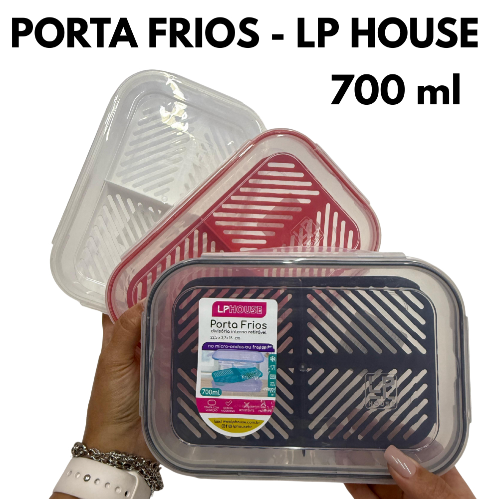 Porta Frios Hermetico Tampa com trava e Divisoria em Oferta na Shopee