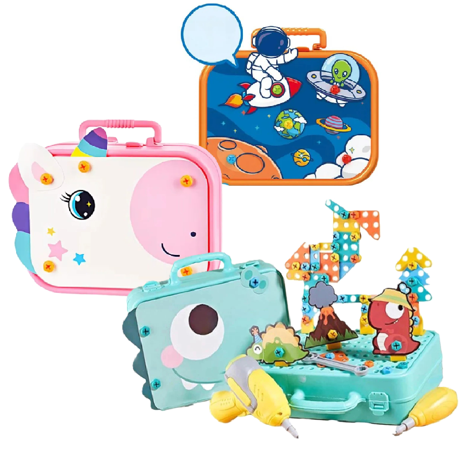Kit Ferramenta Infantil Parafusadeira De Brinquedo De Montar