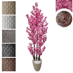 Árvore Artificial Cerejeira Rosa Japonesa 260cm Grande Vaso Pedra