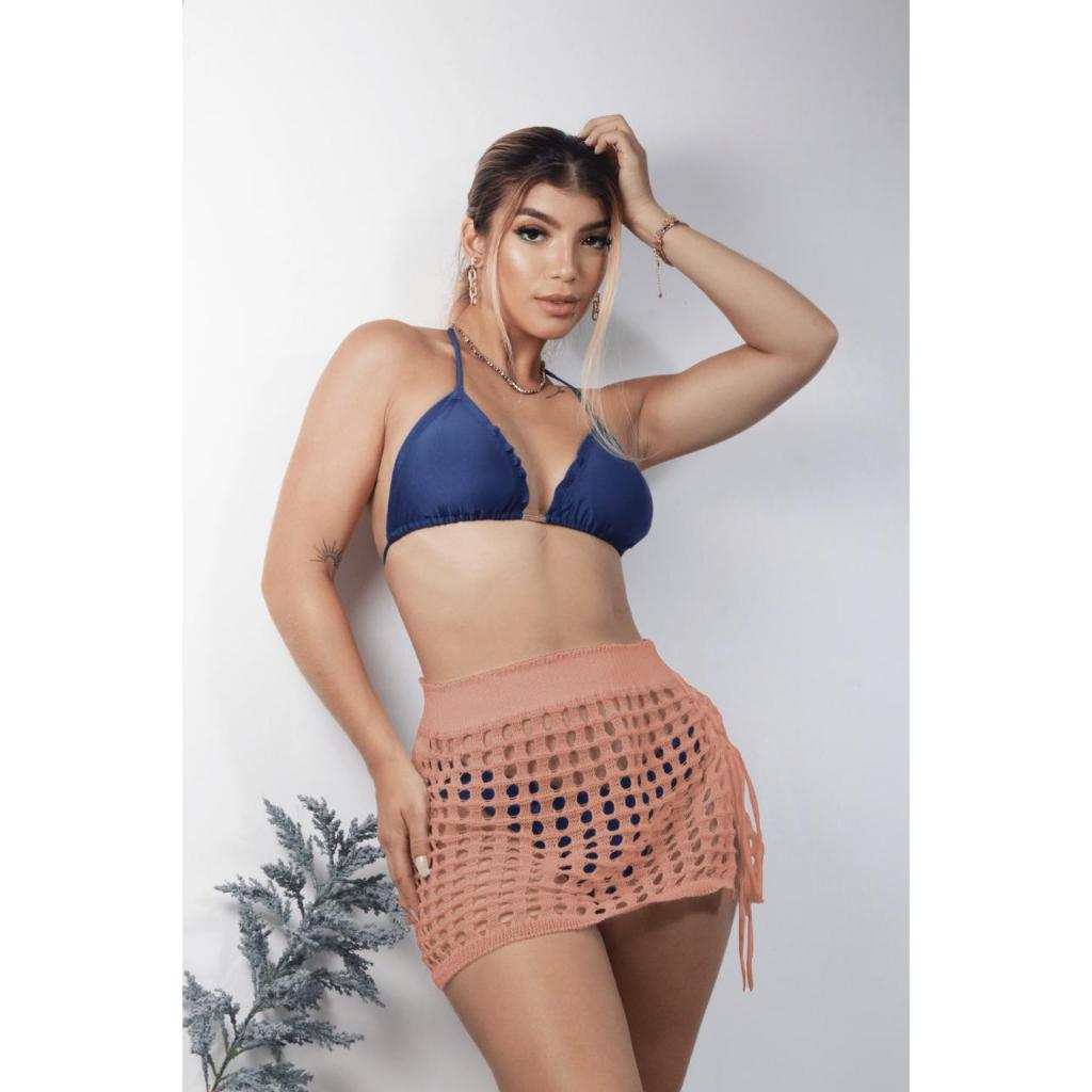 Mini Saia Puxe Saida De Praia Tricot Moda Verão Top Blog 2025