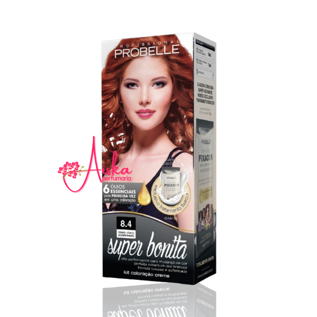 Probelle Super Bonita Coloração em Creme 8.4 Louro Claro Acobreado em Oferta na Shopee