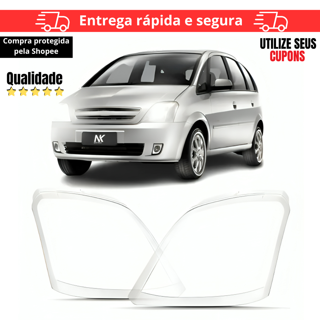 Par/Un Lente Farol GM Meriva 2003 2004 2005 2006 2007 á 2012