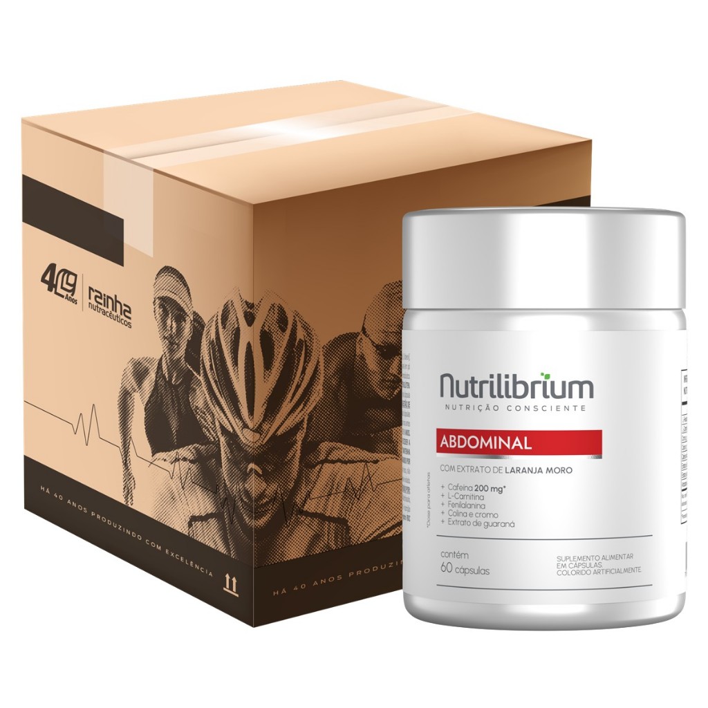 Atacado 15x Abdominal Laranja Moro Cafeína 60 Caps Nutrilibrium