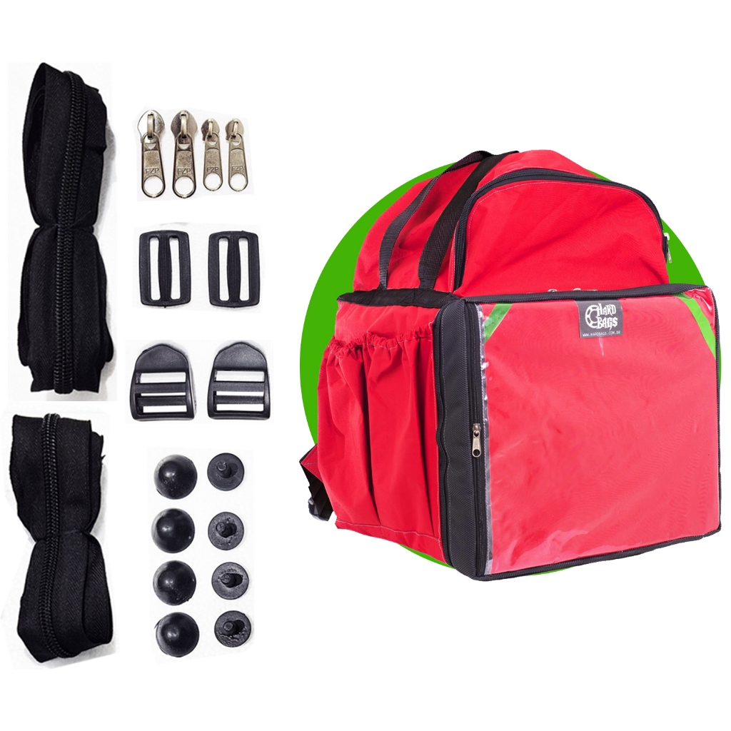 Kit reparo pra bag mochilas delivery aplicativo ziper fivela pra bag