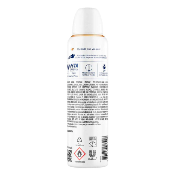 Detalhes do Desodorante Antitranspirante Aerosol Dove Clinical Original Clean Feminino 150ml