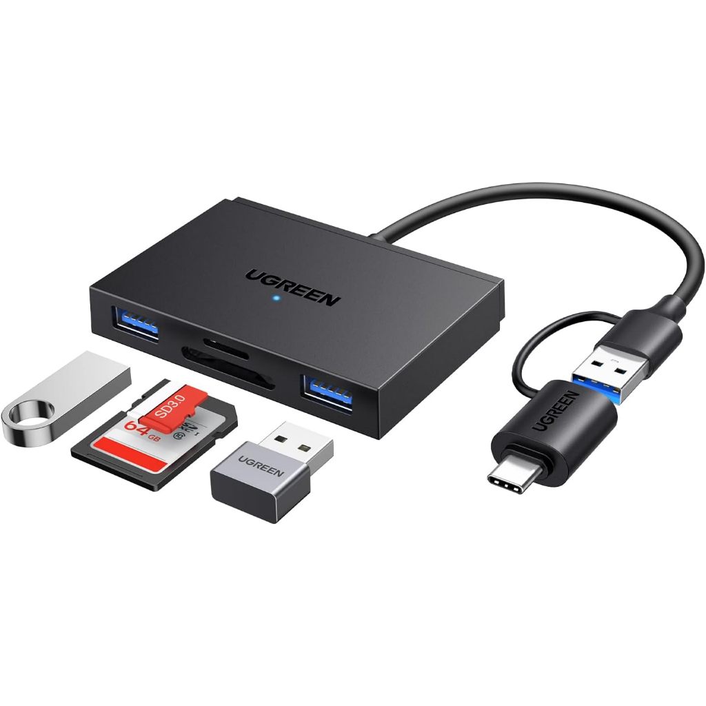 Ugreen - Leitor Cartão SD Micro SD Usbc Usba compatível com iPhone 16 15 Galaxy 