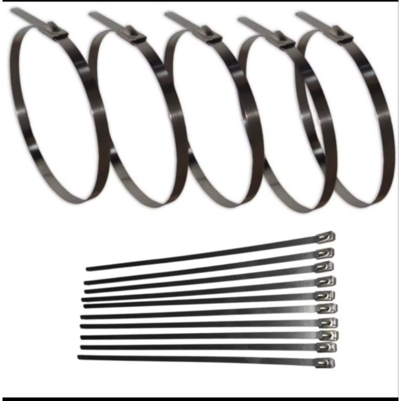 Kit10 Abraçadeira Zip Tie Aço Inox Enforca Gato Comprimento 35cm x 8mm Ø Máx aplicação ~100mm 15510 em Oferta na Shopee
