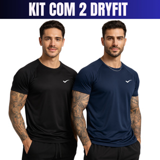 Kit 2 Camisetas Dry Fit Masculina - Casual - Treino - Academia - Esportes - Exercícios - Corrida em Oferta na Shopee