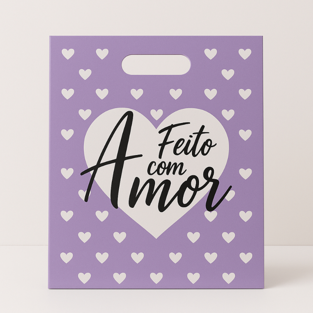 Sacola Plástica Com Frase Personalizada 16x20 20x30 30x40 40x50 50UN Boca de Palhaço Feito com Amor em Oferta na Shopee