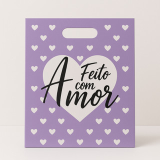Sacola Plástica Com Frase Personalizada 16x20 20x30 30x40 40x50 50UN Boca de Palhaço Feito com Amor