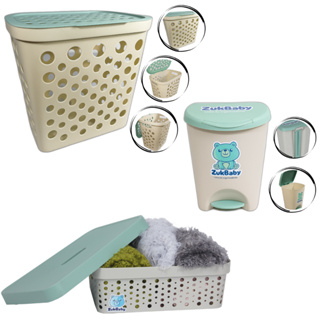 Kit Banho Banheiro Baby Bebê Cestos Roupas E Lixeira Menino Menina Verde em Oferta na Shopee
