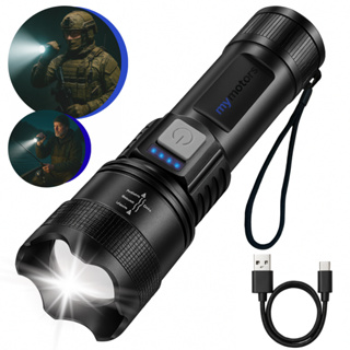 Lanterna Tática Led Recarregável USB A Mais Potente Com Zoom Preta em Oferta na Shopee