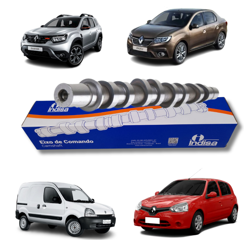 Eixo Comando de valvulas Admissão para veículos Nissan: Livia e Renault: Clio, Duster, Fluence, Kangoo, Logan, Megane, S