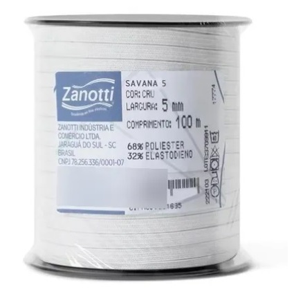 Elástico  Branco. Marca ZANOTTI. Rolo Com 100 Metros. em Oferta na Shopee