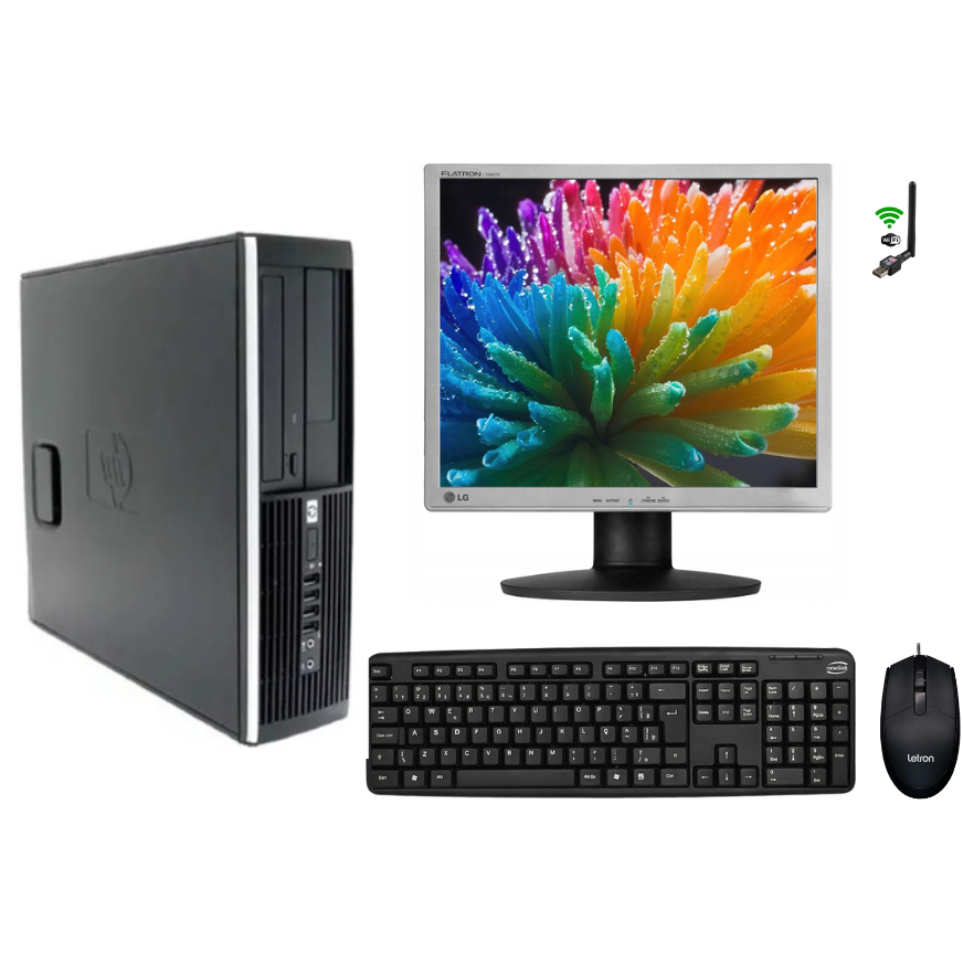 Pc Completo HP Athlon II x2 320gb HD 8gb Ram Ddr3 Wifi Computador Modelo Slim 6005 Tela 17 Polegadas