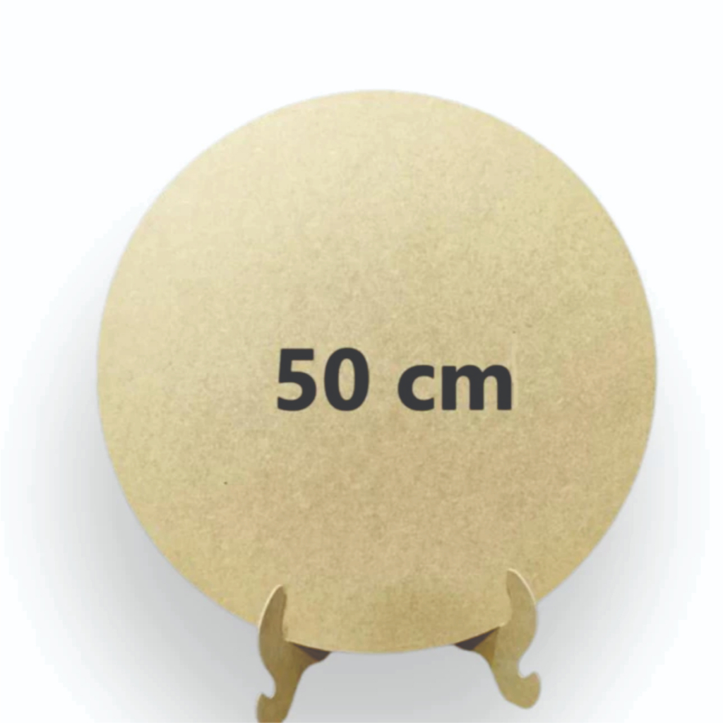 Base/Mini Painel redondo 50cm com suporte em mdf 3mm cru para decoração de Festas