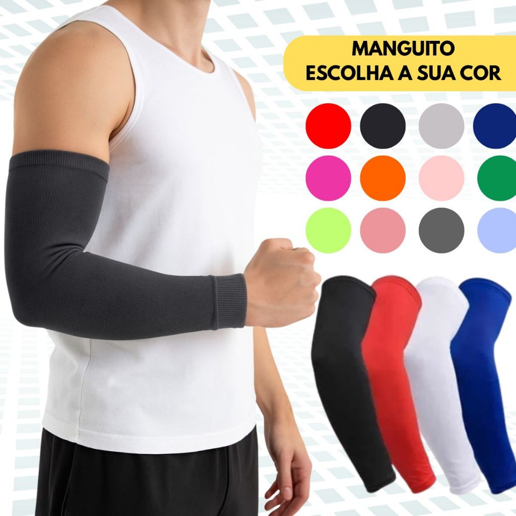 Par De Manguito Segunda Pele Manga Proteção Solar UV50+ Mangote Esportes Ciclismo Volei Unissex