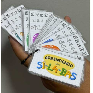 Chaveiros de SILABAS plastificado individualmente reforço escolar lazer kids aprender brincando em Oferta na Shopee