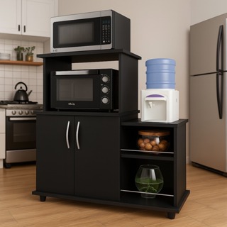 Balcão Fruteira Organizador – MDP com Suporte p/ Micro-ondas e 2 Portas em Oferta na Shopee