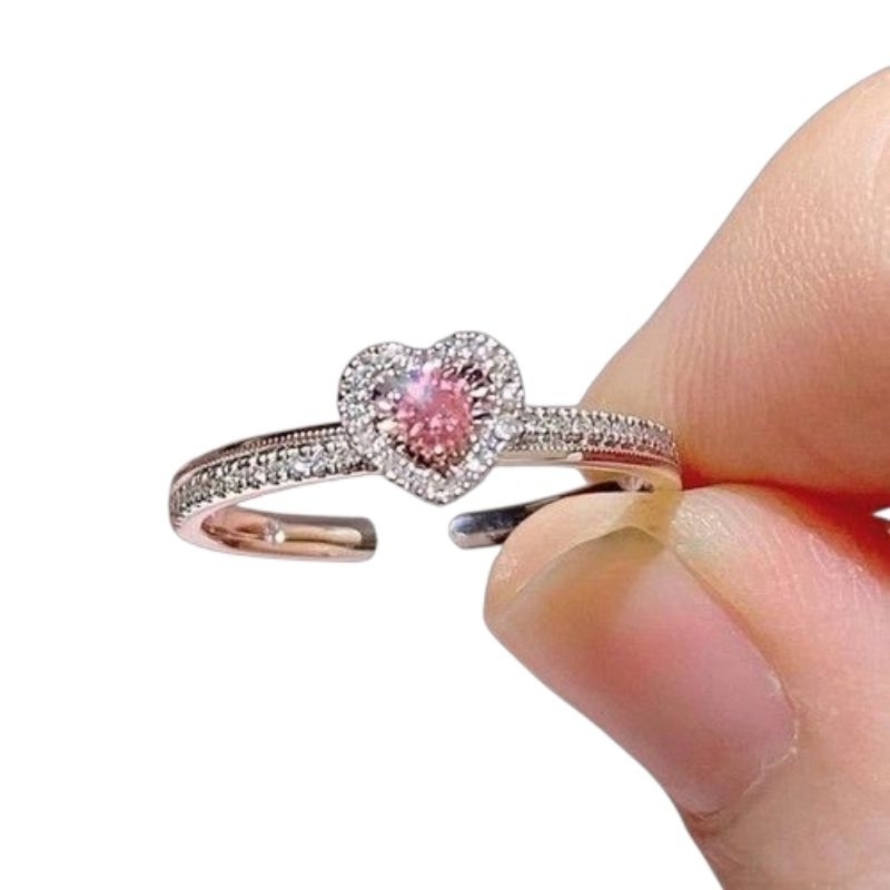 Anél Solitário Ajustável Banhado a PRATA 925 Pedras Zircônia Feminino Delicado