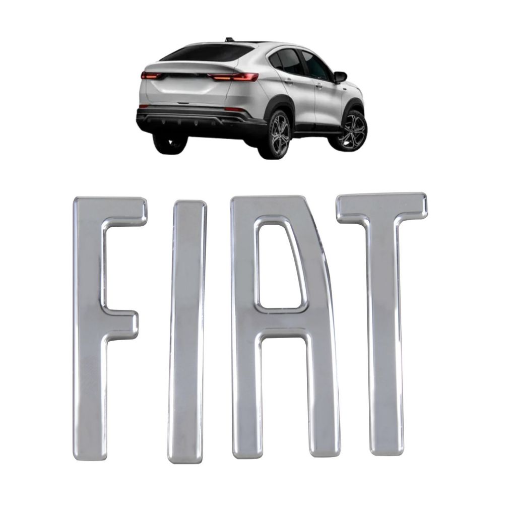 Emblema Porta Mala Fastback 2022 a 2024 Logo Fiat Cromado ou Preto