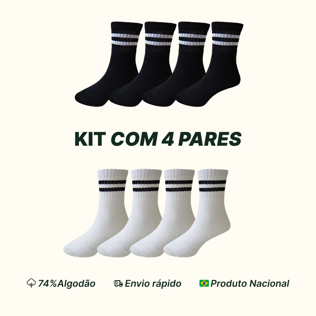 Meias cano alto para Treino – Listradas, Cano Alto, Conforto e Estilo na Medida Certa