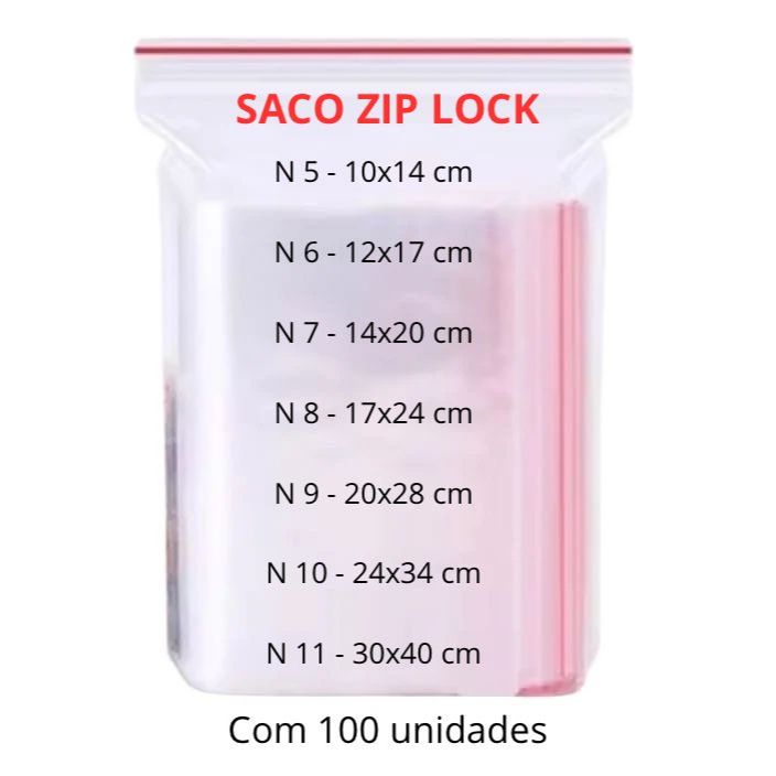 Saco Zip Lock Hermético Abre e Fecha - C/ 100 Unidades em Oferta na Shopee