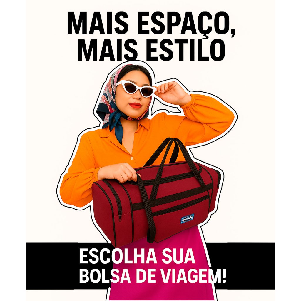 50L - Bolsa de Viagem Grande "G" GabySport - 50L | Dobrável, Leve, Resistente | Envio Rápido