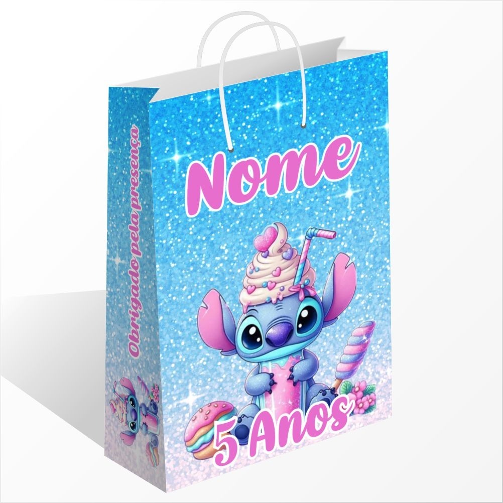 Sacolinha Personalizada Stitch Cupcake Personalizada Com Nome Sacolinha Surpresa