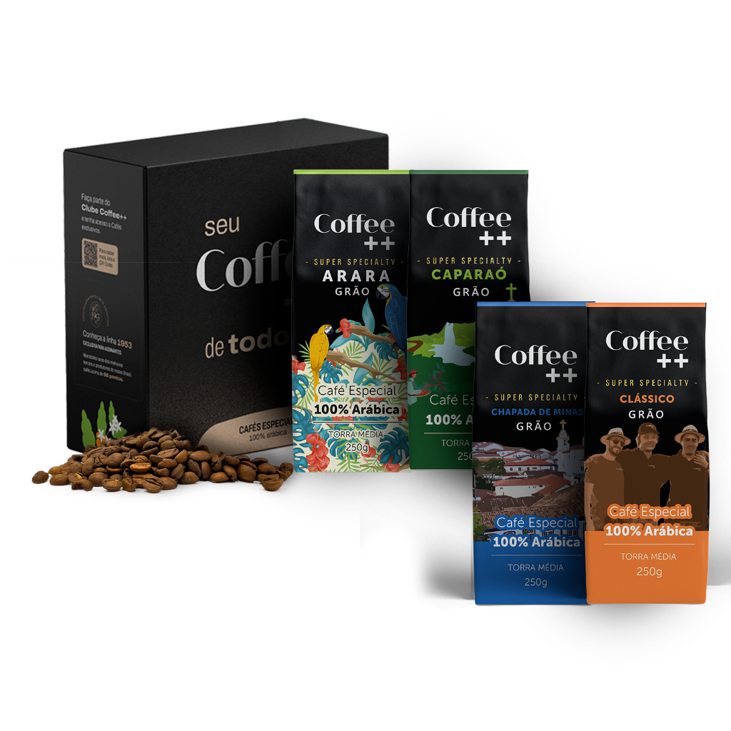Kit 4 Pacotes Café Especial Em Grãos Coffee Mais Clássico, Caparaó, Chapada e Arara em Oferta na Shopee