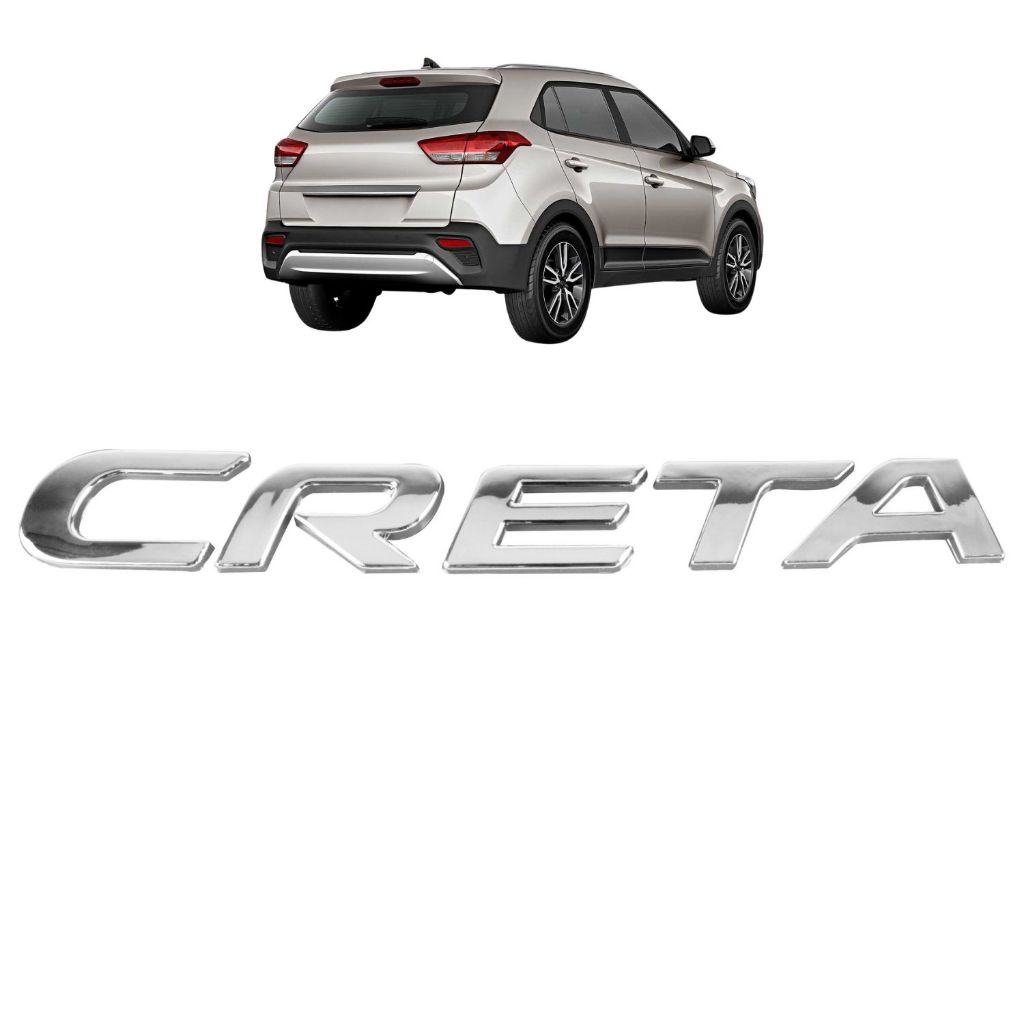 Emblema Letreiro CRETA Creta 2017 a 2019 Cromado