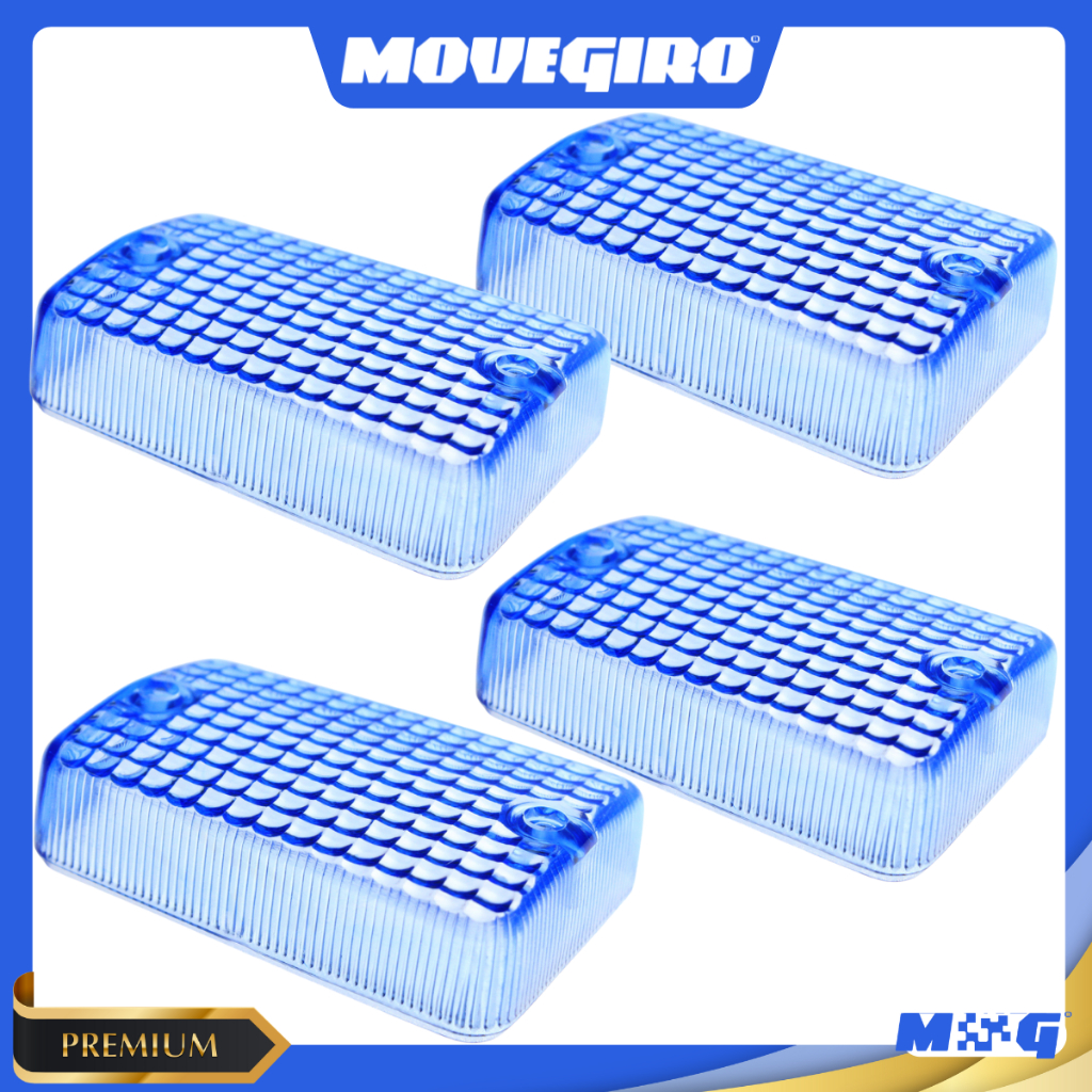 Detalhes do Kit 4 Lentes de Pisca (Seta) Azul p/ Honda CG 125 ML/Today/Titan 1983 a 1999 – Estilo Retrô