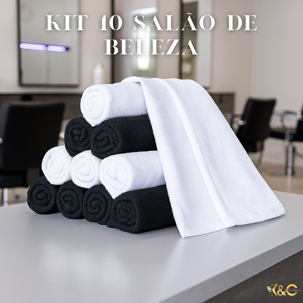 Kit 10 - Toalhas De Rosto Para Salão de Beleza Premium -  Linha Premium.