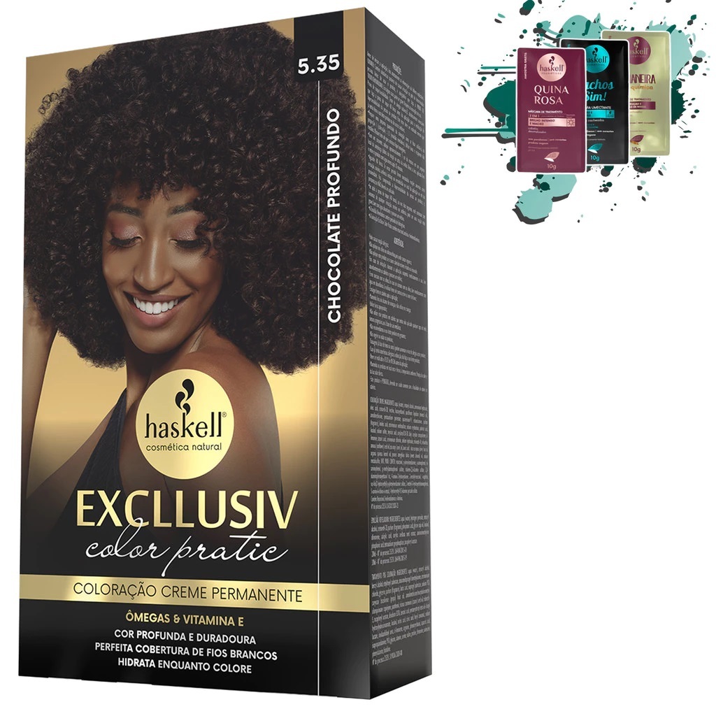 Kit Coloração 5.35 - Chocolate Profundo - Excllusiv Color Ptratic Haskell