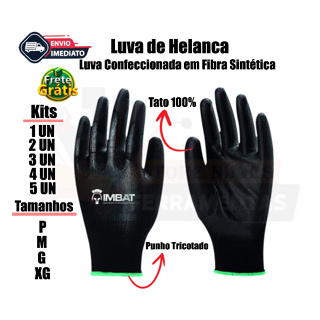 Luva de Helanca Preta Tamanhos P - M - G - XG - IMBAT em Oferta na Shopee