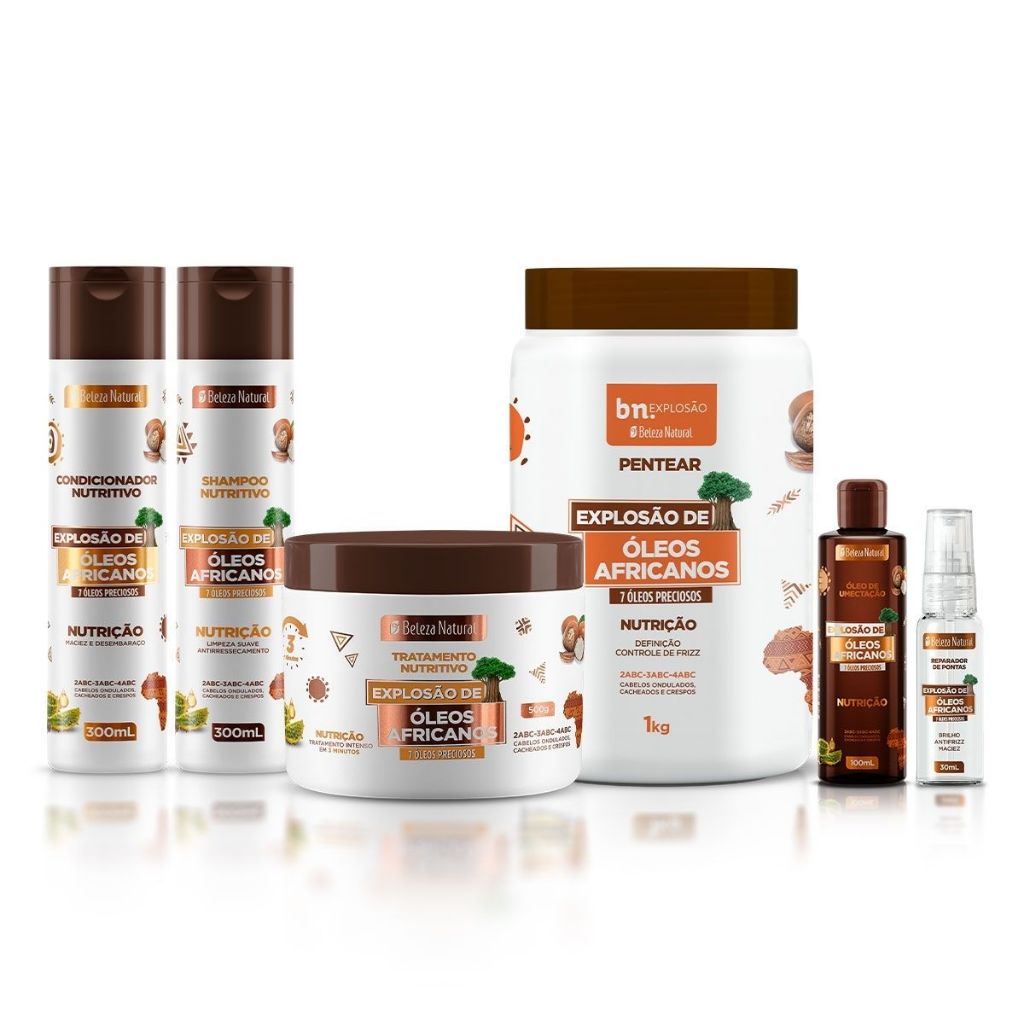 Kit Beleza Natural Óleos Africanos + Reparador de Pontas bn.Explosão em Oferta na Shopee