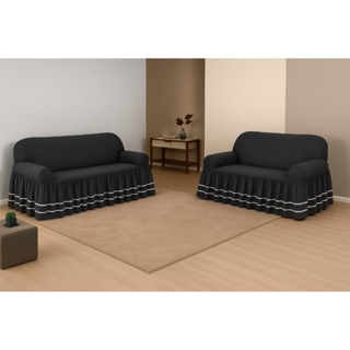 Capa de Sofá 2x3 Lugares Dalia Com Babado Cores em Oferta na Shopee