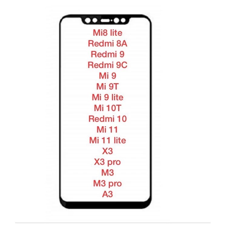 3 Películas De Vidro 3D + Kit De Limpeza Modelos Variados Redmi (Mi 8 Lite, Redmi 8A, Redmi 9, Redmi 9C, Mi 9, Mi 9T, Mi