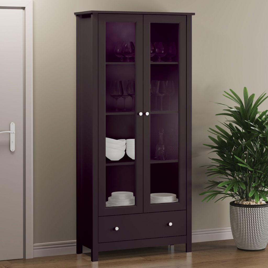 Cristaleira Ditália 2 Portas 1 Gaveta E-954 Preto em Oferta na Shopee