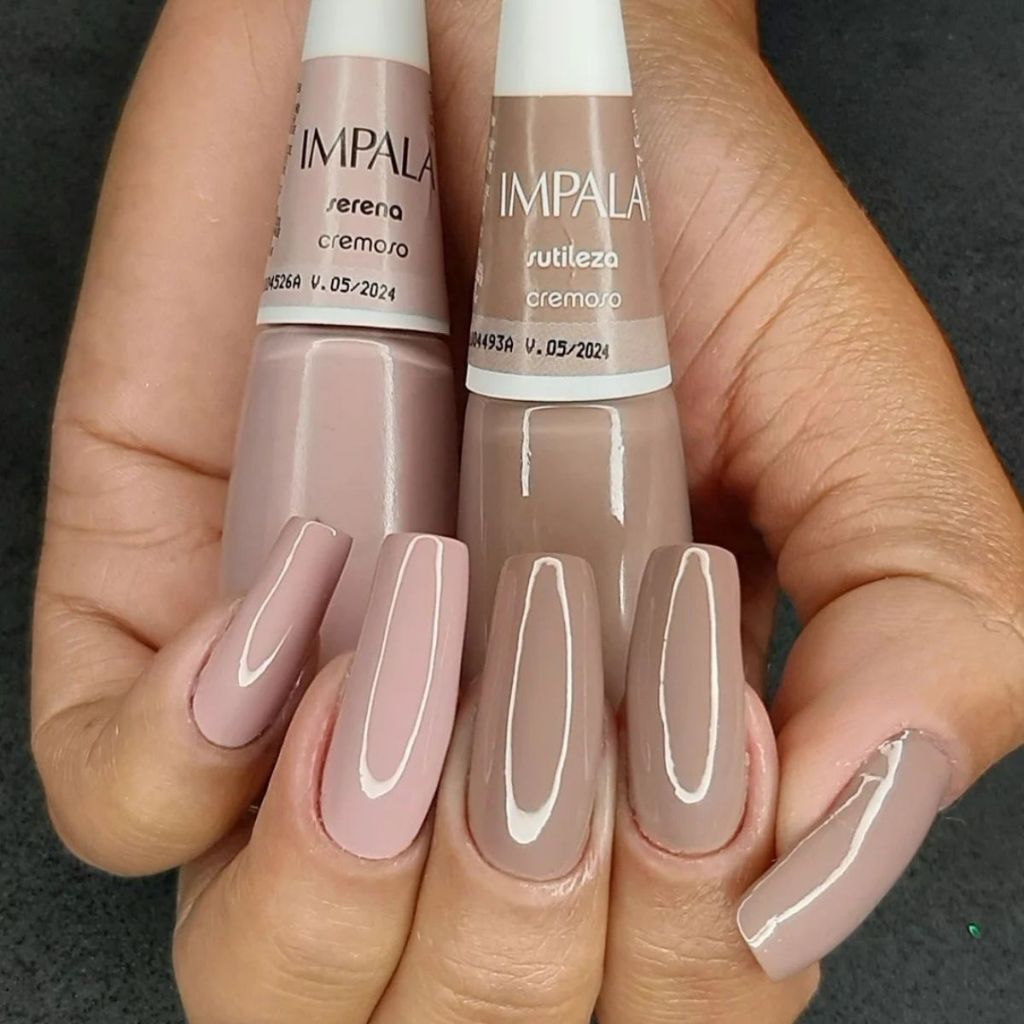 Kit 2 Esmaltes Impala Tons de Nude Inverno Manicure Pedicure Cores Tendência 2025 em Oferta na Shopee