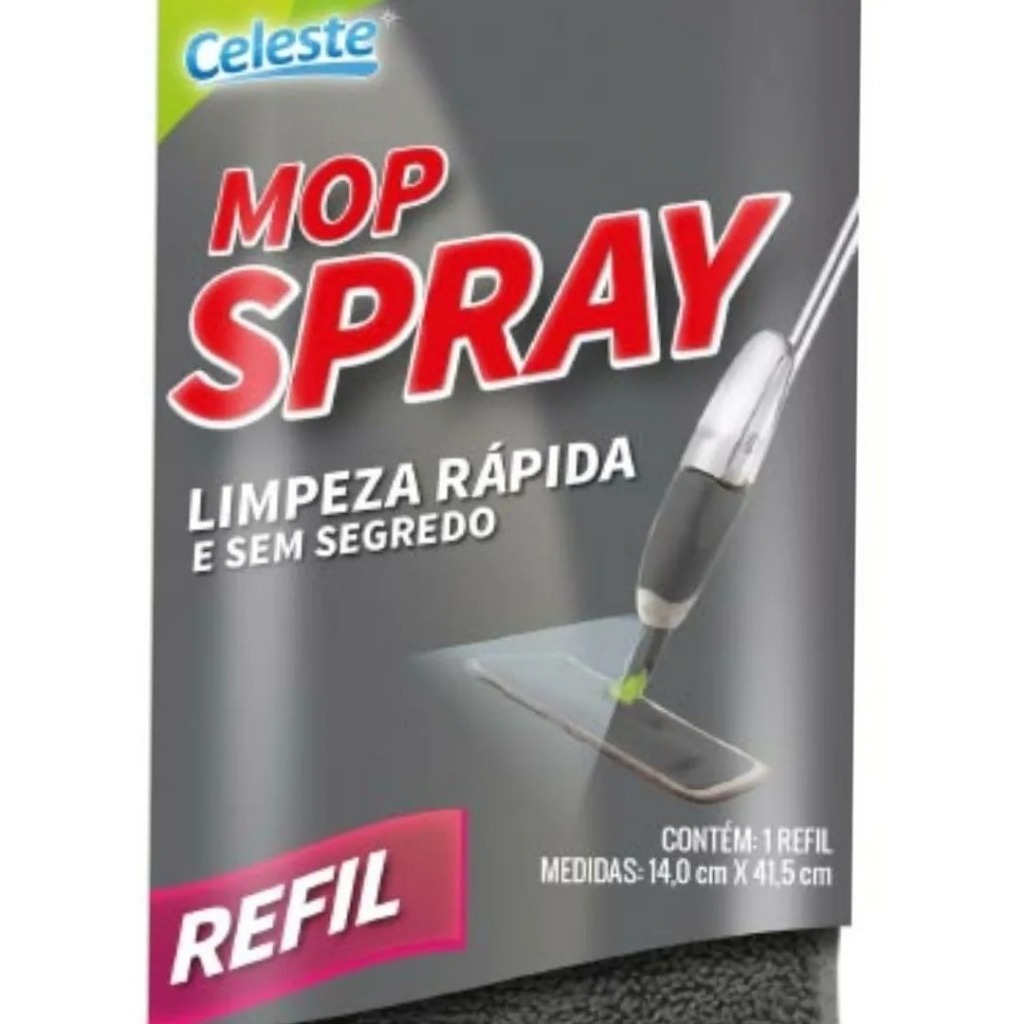 REFIL - MOP SPRAY COM RESERVATÓRIO E ESFREGÃO EM MICROFIBRA LAVÁVEL